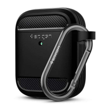 Spigen APPLE AirPods - ASD01117 - GYÁRI, SPIGEN RUGGED ARMOR szilikon mobiltok, KARBON, Fekete fülhallgató, fejhallgató tok