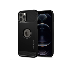 Spigen Apple iPhone 12/12 Pro ütésálló hátlap - Spigen Rugged Armor - fekete tok és táska