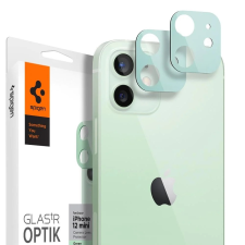 Spigen Apple iPhone 12 Mini, Kamera lencsevédő fólia, ütésálló fólia, Tempered Glass (edzett üveg), Spigen Glastr Optik, zöld, 2 db / csomag mobiltelefon kellék