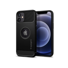 Spigen Apple iPhone 12 Mini ütésálló hátlap - Spigen Rugged Armor - fekete tok és táska