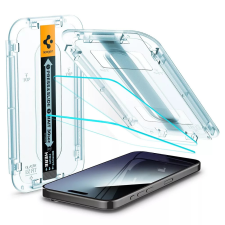 Spigen Apple Iphone 15 edzett üvegfólia ütésálló törésgátló Spigen Ez Fit Clear fólia 3D 2db / csomag mobiltelefon kellék