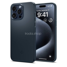 Spigen Apple iPhone 15 Pro Max, Műanyag hátlap védőtok, Spigen Thin Fit, sötétkék tok és táska