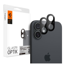 Spigen Apple iPhone 16 optic kameravédő üveg 2db (9h) fekete mobiltelefon kellék