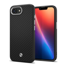 Spigen Apple iPhone 16e enzo aramid telefonvédő (magsafe, karbon minta) fekete tok és táska