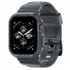 Spigen Apple Watch 4 / 5 / 6 / 7 / 8 / 9 / SE / SE 2 okosóra tok és szíj, 44mm / 45mm, TPU / szilikon, szürke, Spigen Rugged Armor Pro