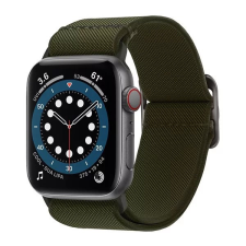 Spigen Apple Watch 4/5/6/7/SE okosóra szíj, 38/40/41mm kompatibilis, szövet, zöld, prémium, Spigen okosóra kellék