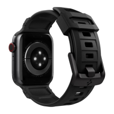 Spigen Apple Watch Series 7 41mm rugged pótszíj (egyedi méret, szilikon, állítható, karbon minta) fekete okosóra kellék