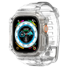 Spigen Apple Watch Ultra (49 mm), Szilikon védőkeret, ütésálló, szíjjal, Spigen Rugged Armor Pro, átlátszó