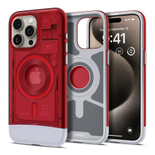 Spigen Classic C1 MagFit Apple iPhone 15 Pro tok, MagSafe, piros tok és táska