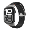 Spigen CLASSIC FIT pótszíj (egyedi méret, nagy, textil, állítható, pillangó csat) FEKETE Apple Watch Series 5 44mm, Watch Series 4 44mm, Watch Series 3 42mm