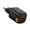 Spigen ESSENTIAL EE352EU hálózati töltő USB+Type-C aljzat (35W, GaN, PD gyorstöltő 3.0) FEKETE