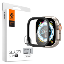 Spigen Glas.tR Slim Pro Apple Watch Ultra Kijelzővédő üveg - Fekete (49mm) (AGL06163) okosóra kellék