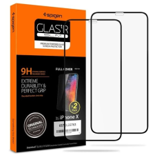 Spigen Glass FC 2 Pack Black iPhone 11 Pro/XS/X üvegfólia mobiltelefon kellék