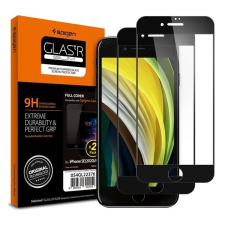Spigen Glass FC Apple iPhone SE (2020)/8/7 Tempered kijelzővédő fólia 2db fekete mobiltelefon kellék
