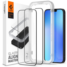 Spigen GlastR Alginmaster Full kijelzővédő üveg iPhone 13/13 Pro/14 fekete 2db mobiltelefon kellék
