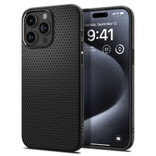 Spigen Liquid Air hátlaptok iPhone 15 Pro matt fekete mobiltelefon kellék