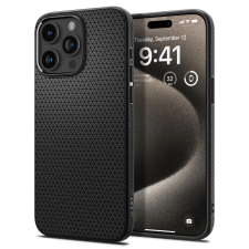 Spigen Liquid Air hátlaptok iPhone 15 Pro Max matt fekete tok és táska