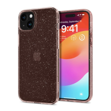 Spigen Liquid Crystal Glitter Apple iPhone 15 Plus tok, csillámos, rózsaszín, átlátszó tok és táska