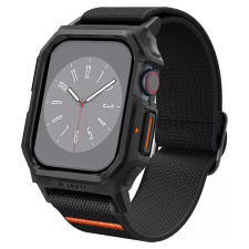 Spigen Lite Fit Pro Apple Watch 10 42mm textíl pótszíj szilikon keret fekete okosóra kellék