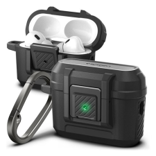 Spigen Lock Fit Airpods Pro (2nd Gen) fülhallgató tok, matt fekete fülhallgató, fejhallgató tok
