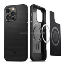 Spigen MAG ARMOR műanyag telefonvédő (ütésállóság, MagSafe, csíkos) FEKETE (ACS04989) tok és táska