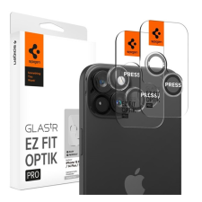 Spigen OPTIK PRO kameravédő üveg 2db (lekerekített szél, karcálló, 9H, csak lencse) ÁTLÁTSZÓ Apple iPhone 15, Apple iPhone 15 Plus mobiltelefon kellék