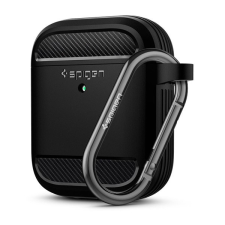 Spigen Rugged Armor Apple Airpods tok, fekete fülhallgató, fejhallgató tok