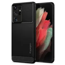 Spigen Rugged Armor, black - Galaxy S21 Ultra ACS02349 tok és táska