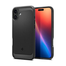 Spigen Rugged Armor MagFit Apple iPhone 16 Matte Black tok, fekete ACS08214 tok és táska