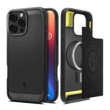Spigen Rugged Armor MagFit Apple iPhone 16 Pro tok, Matte Black, fekete tok és táska
