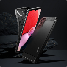 Spigen Rugged Armor Samsung A13 4G Matt fekete tok és táska