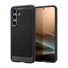 Spigen RUGGED ARMOR szilikon telefonvédő (ütésállóság. légpárnás sarok. karbon minta. MagSafe) FEKETE tok és táska