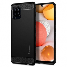Spigen Rugged Armor szilikon tok Samsung Galaxy A42 5G, fekete tok és táska