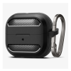 Spigen RUGGED ARMOR szilikon tok (ütésállóság, légpárnás sarok, karbon minta) FEKETE Galaxy Buds 3/Buds 3 Pro