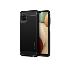 Spigen Samsung A125F Galaxy A12 ütésálló hátlap - Spigen Rugged Armor - fekete tok és táska