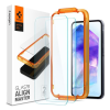 Spigen Samsung Galaxy A55 5G SM-A556B, Kijelzővédő fólia, ütésálló fólia (az íves részre is!), Tempered Glass (edzett üveg), Full Cover, Spigen Glastr Alignmaster, Clear - 2 db /csomag