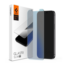 Spigen SLIM HD ANTIBLUE képernyővédő üveg (2.5D, kék fény elleni védelem, ultravékony, 0.2mm, 9H) ÁTLÁTSZÓ [Apple iPhone 12 Pro Max] (AGL01470) mobiltelefon kellék