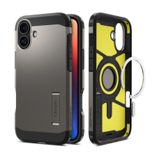 Spigen TOUGH ARMOR MAG műanyag telefonvédő (ütésállóság, MagSafe) SÖTÉTSZÜRKE Apple iPhone 16 Plus tok és táska