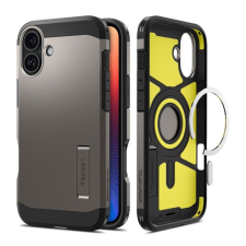 Spigen Tough Armor MagFit Apple iPhone 16 tok, Gunmetal MagSafe, fekete tok és táska