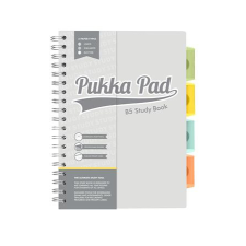  Spirálfüzet, B5, PUKKA PAD "Study book", szürke füzet