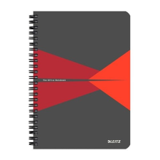  Spirálfüzet LEITZ Office A/5 karton borítóval 90 lapos kockás piros füzet