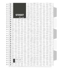  Spirálfüzet STREET Pad regiszteres A/4 vonalas 100 lapos fehér füzet