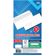 Spirit : Fehér bal ablakos boríték LA/4 11x23cm 50db-os csomag boríték