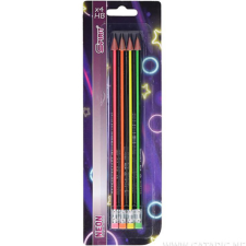 Spirit : Háromszögletű HB neon grafitceruza radírral 4db-os szett ceruza