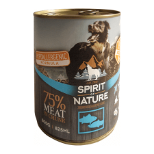 Spirit of Nature Dog konzerv Tonhallal és lazaccal – 6×800 g kutyaeledel