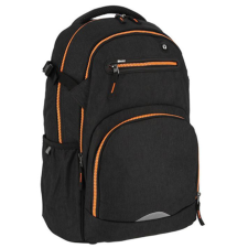 Spirit : Stringer fekete narancssárga lekerekített iskolatáska, hátizsák iskolatáska