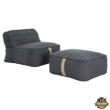  Sponge kerti szivacsfotel puffal, szürkés kék kerti bútor