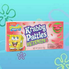  SpongeBob Krabby Patties Watermelon görögdinnyés herkentyűburger formájú gumicukor 72g csokoládé és édesség
