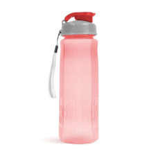 Sport kulacs (műanyag, átlátszó - 800 ml) - Rózsaszín kulacs, kulacstartó