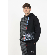  SPRAYGROUND ELECTRIC SHARKTRONICS HOODIE pulóver Férfi Fekete XL
